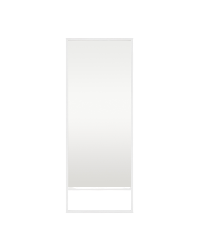 Solid wood effect mirror in white tone of various sizes