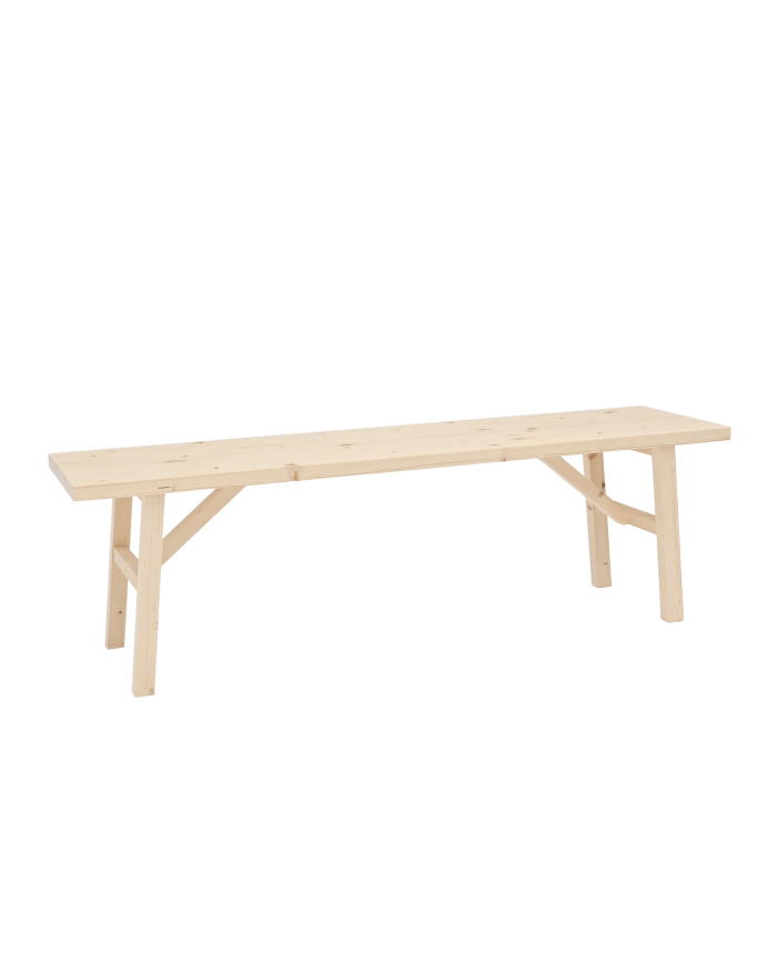 Solid wood bench in natural tone available in various sizes