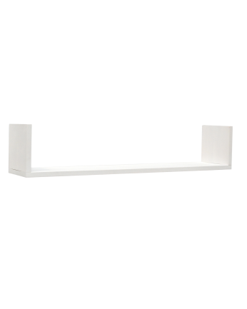 Solid wood floating shelf with white finish available in various sizes