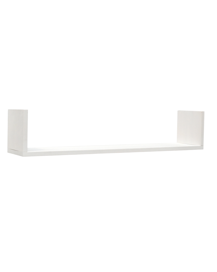 Solid wood floating shelf with white finish available in various sizes