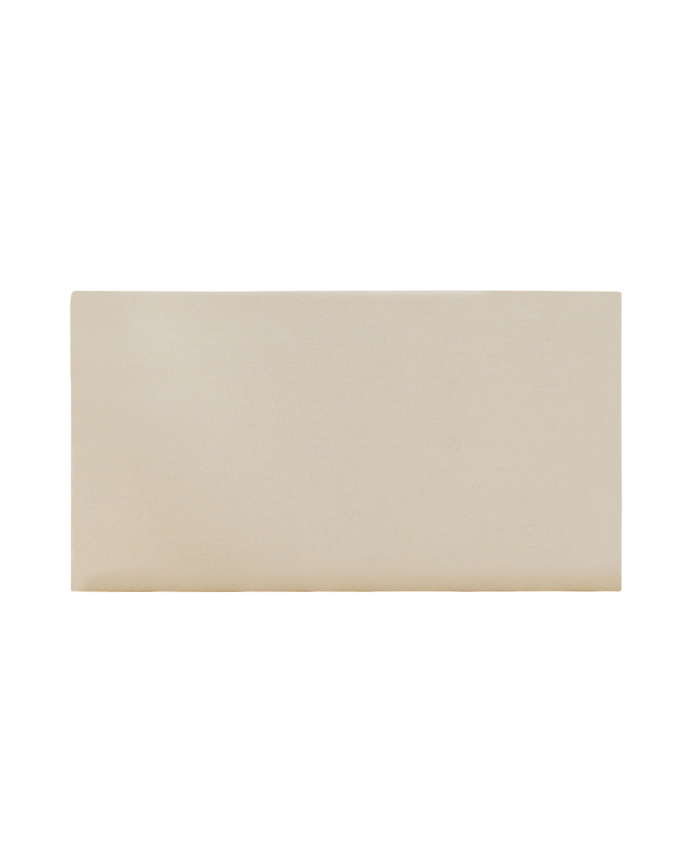 Upholstered cotton headboard in beige color available in various sizes.