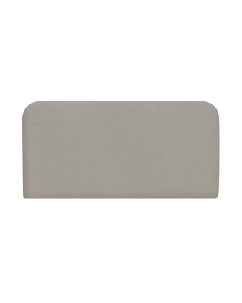 Horizontal upholstered headboard with a wooden structure finished in gray in various sizes.