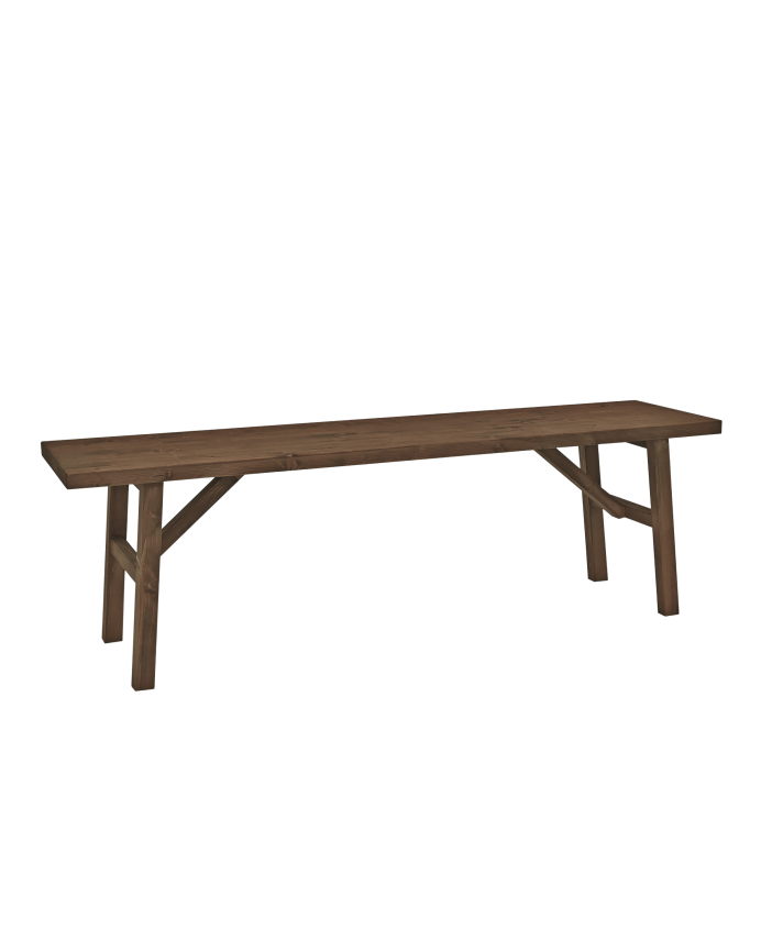 Solid walnut tone wooden bench of various sizes