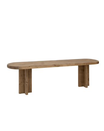 Solid dark oak wood bench in various sizes