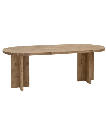 Solid wood oval dining table in dark oak tone of various sizes