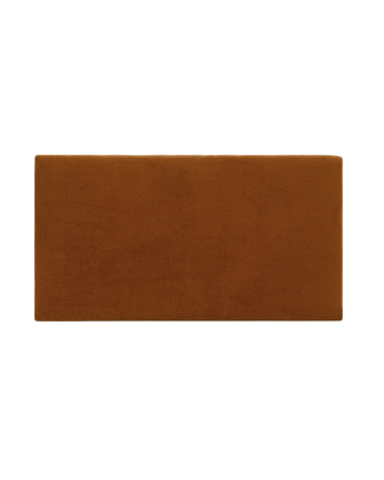 Upholstered cotton headboard in terracotta color available in various sizes.