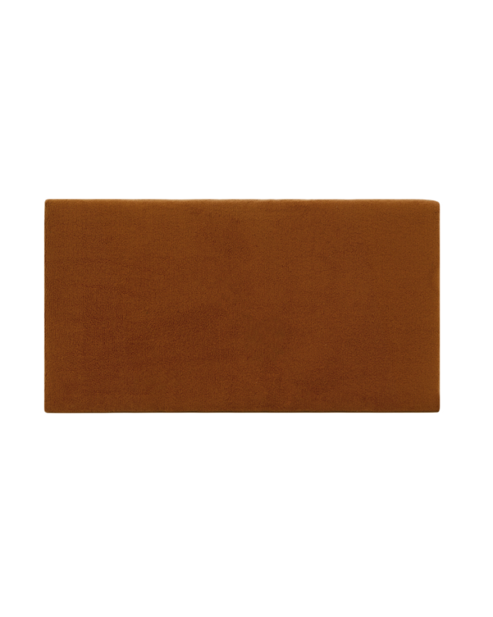 Upholstered cotton headboard in terracotta color available in various sizes.