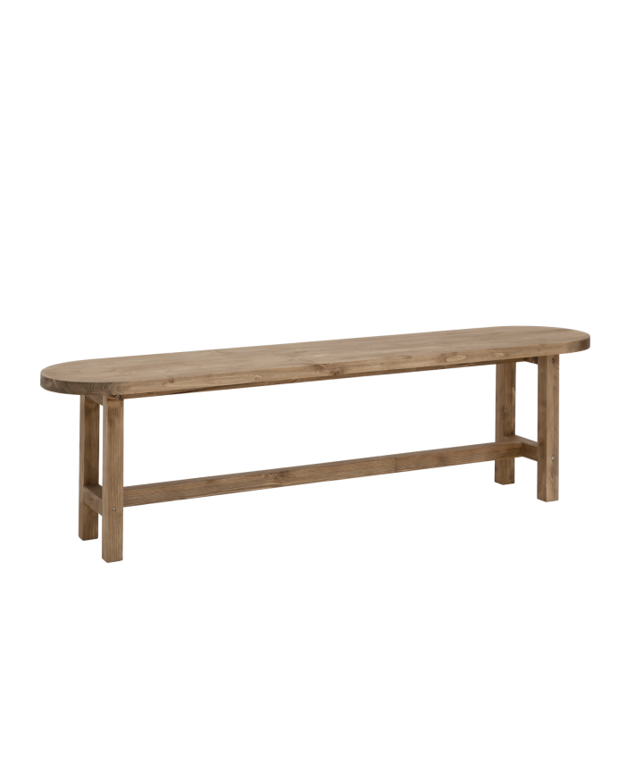 Solid wood bench in a dark oak tone of various sizes