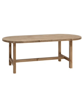 Solid oval dining table in dark oak tone in various sizes