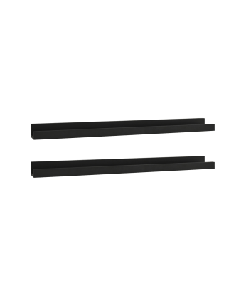 Pack 2 solid wood floating shelves in black tone various sizes