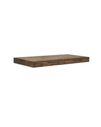 Solid wood floating bedside table in walnut tone, 45cm.