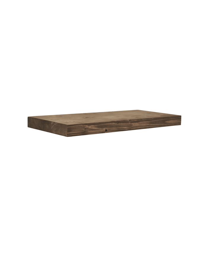 Solid wood floating bedside table in walnut tone, 45cm.