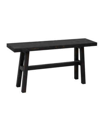 Solid wood stool in black tone, 100x50cm.
