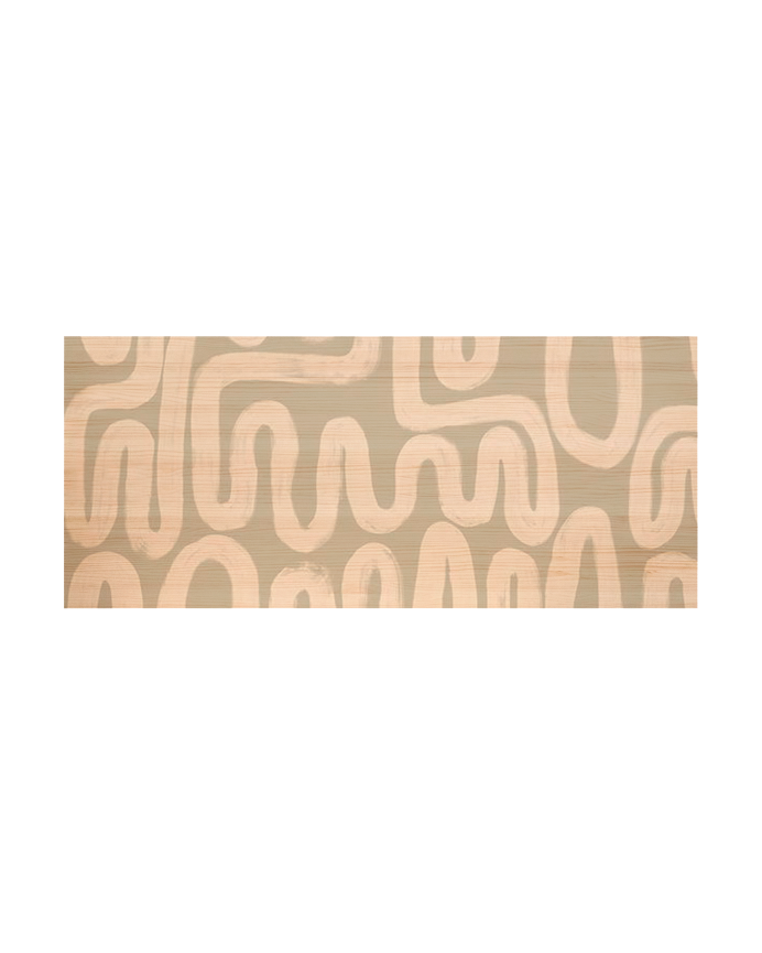 Solid wood headboard with various sizes stamped.