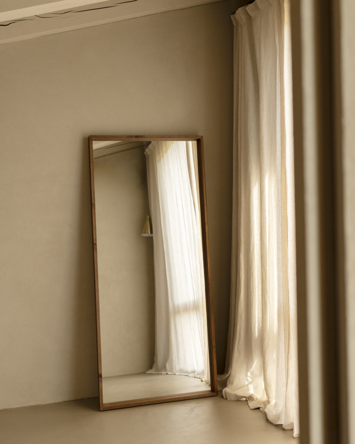 Solid dark oak wood effect mirror of various sizes