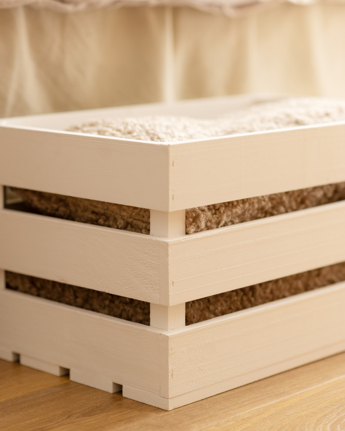 Solid white large wooden box