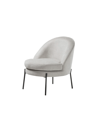 Metal armchair with foam and fiber seat in gray color measuring 78x71cm.