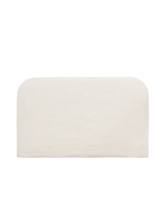 Upholstered headboard in white linen, removable cover, available in various sizes.