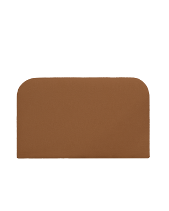 Upholstered headboard, removable cover in copper bouclé, available in various sizes.