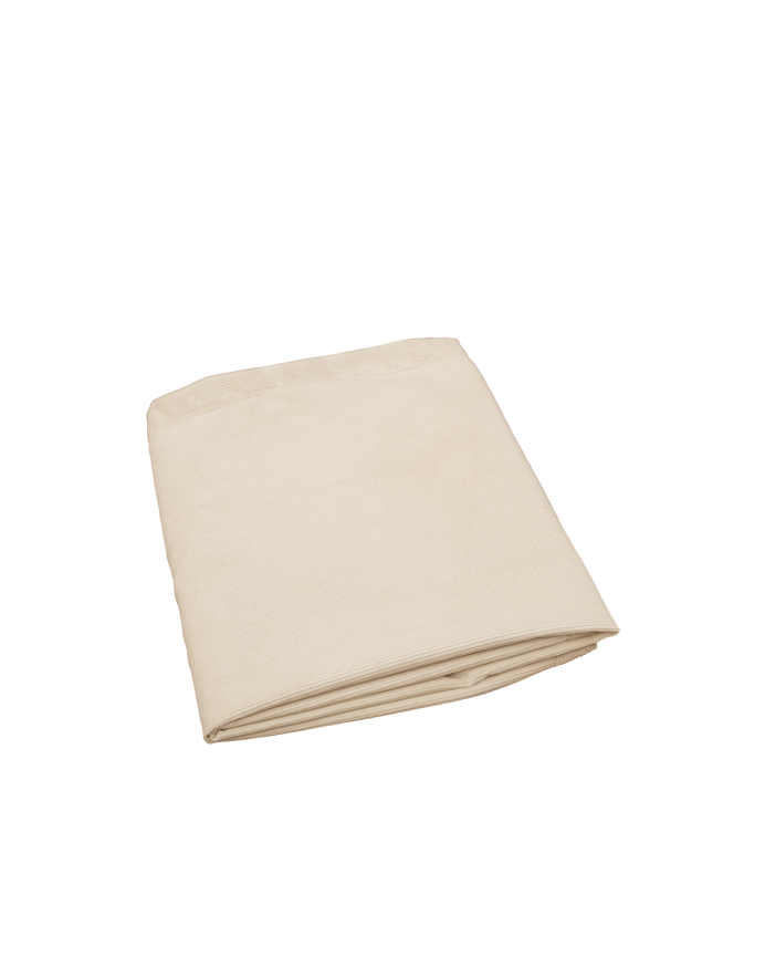 Beige corduroy headboard cover available in various sizes
