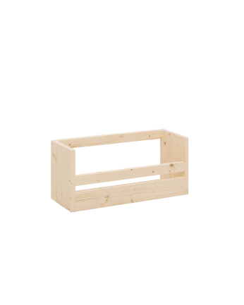 Solid wood shoe rack in natural tone available in various sizes.
