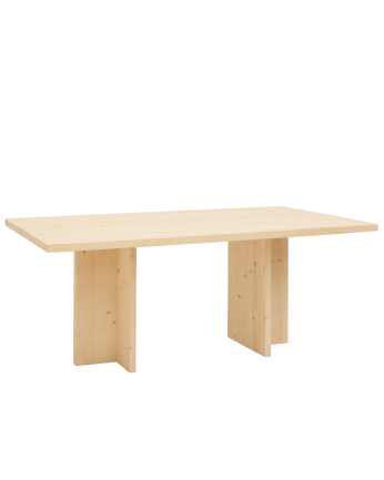 Solid wood dining table in a natural tone available in various sizes
