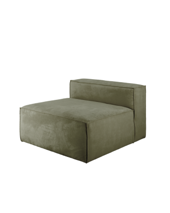 Green corduroy armchair measuring 110x90cm