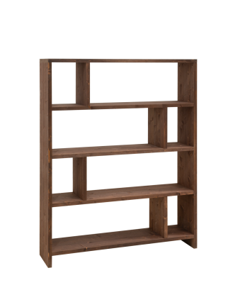 Solid walnut wood bookshelf measuring 180x140cm.