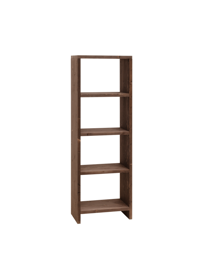 Solid walnut tone wooden shelf measuring 180x60cm