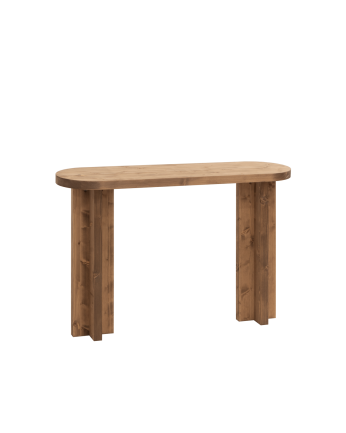 Solid dark oak wood console table measuring 120x80cm