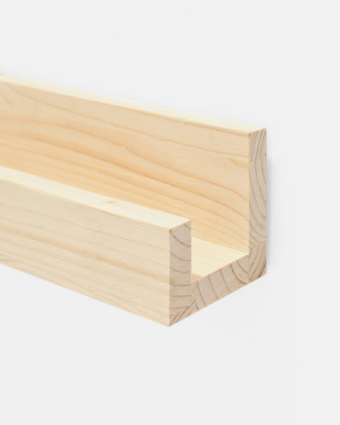 Pack of 2 solid wood floating shelves natural tone several sizes.