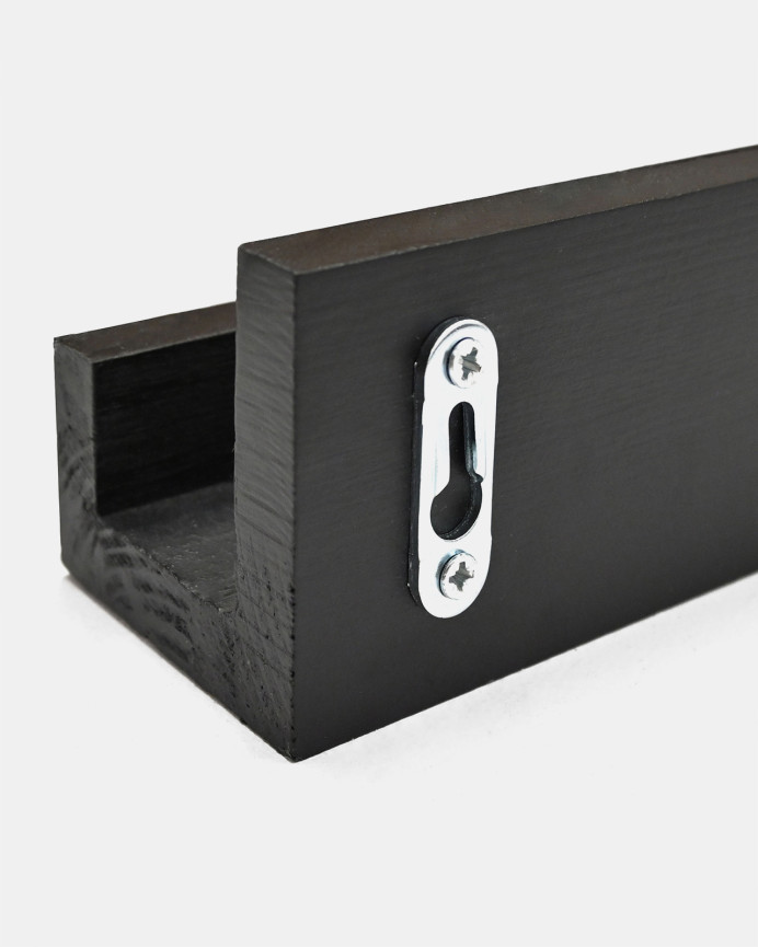 Solid wood floating shelf in black tone, various sizes
