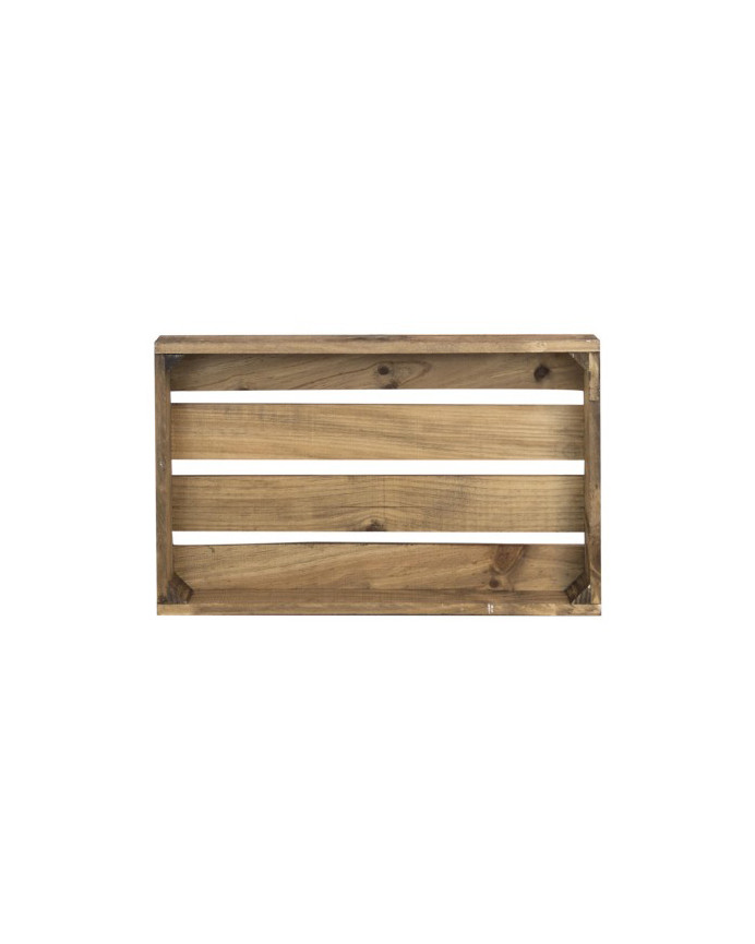 Small solid wood box in dark oak tone