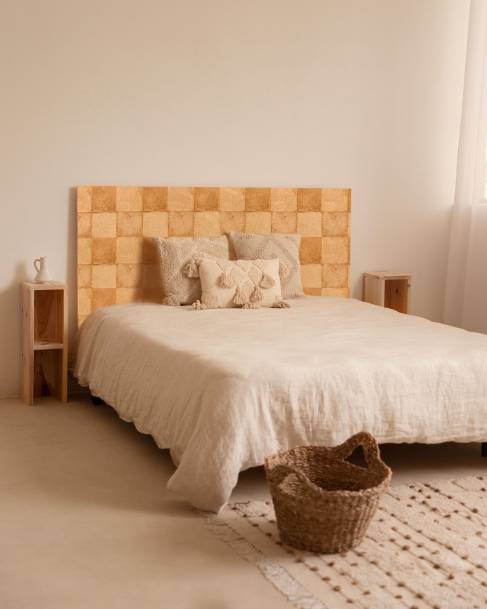 Solid wood headboard printed in various sizes.