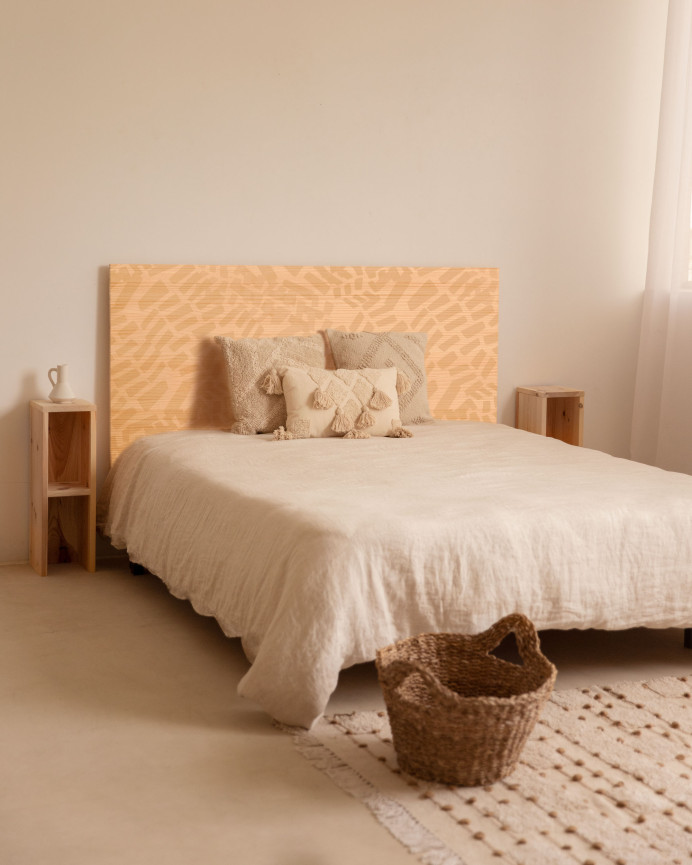 Solid wood headboard printed in various sizes.