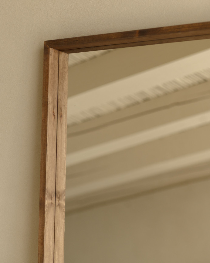 Solid dark oak wood effect mirror of various sizes