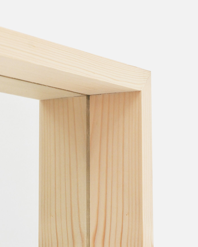 Solid wood natural tone mirror with wood effect in various sizes