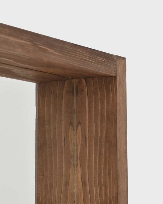 Solid dark oak wood effect mirror in various sizes.