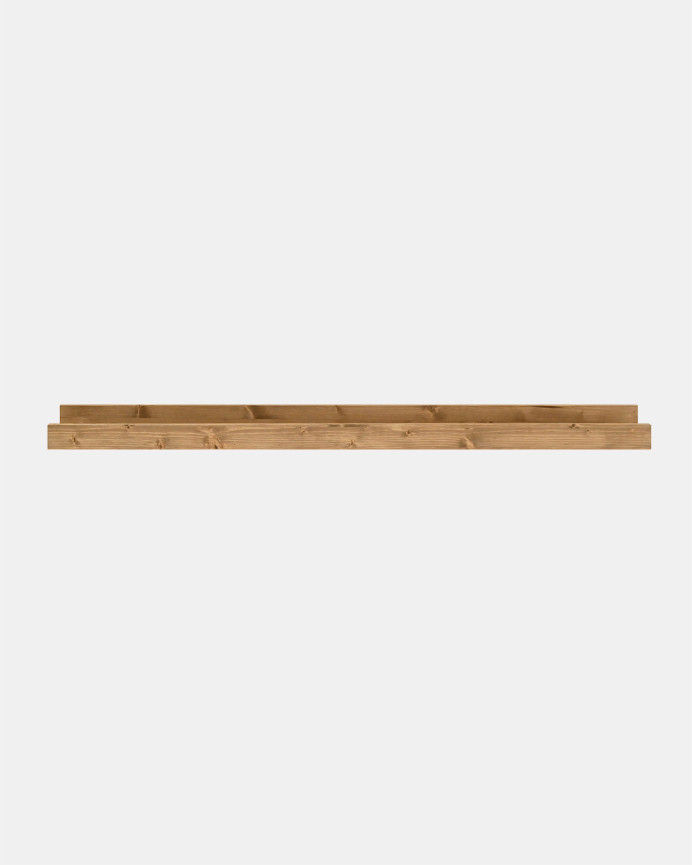 Solid dark oak tone floating wooden shelf various sizes