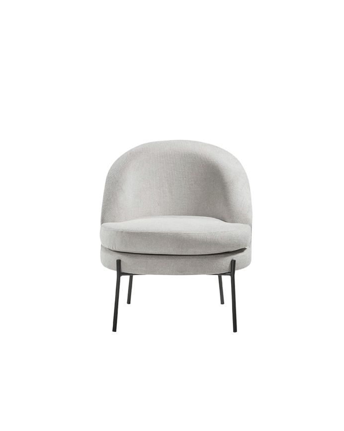 Metal armchair with foam and fiber seat in gray color measuring 78x71cm.