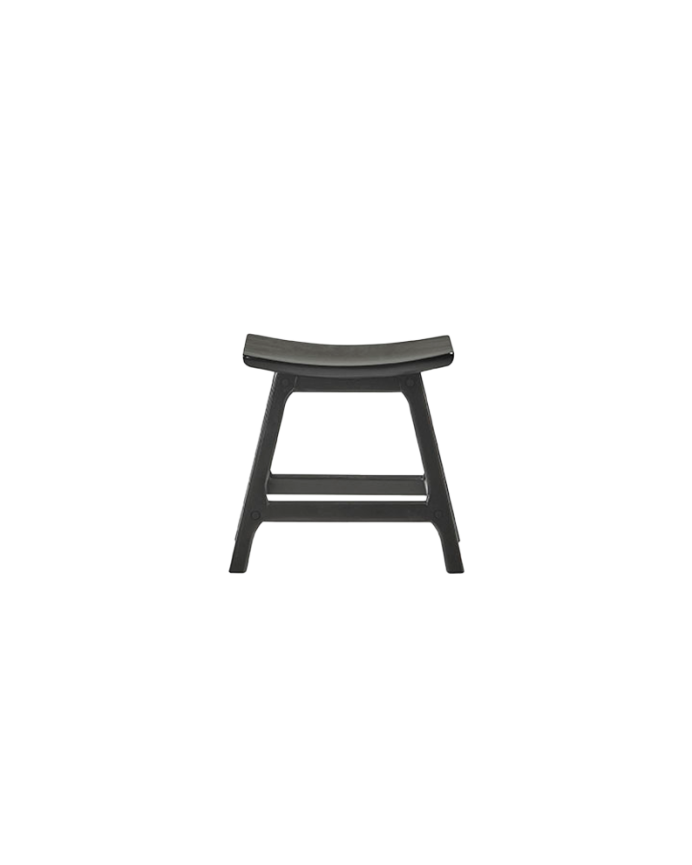 Pack de 2 Taburetes de madera maciza en tono negro de 45cm