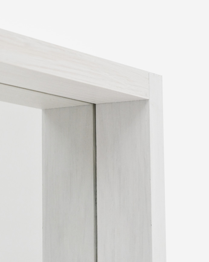 Solid wood effect mirror in white tone of various sizes