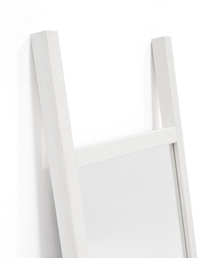 Solid wood effect white mirror 45x180cm