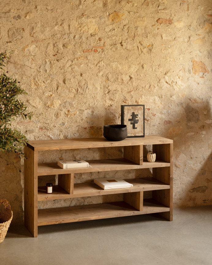 Solid dark oak wood bookcase measuring 80x140cm
