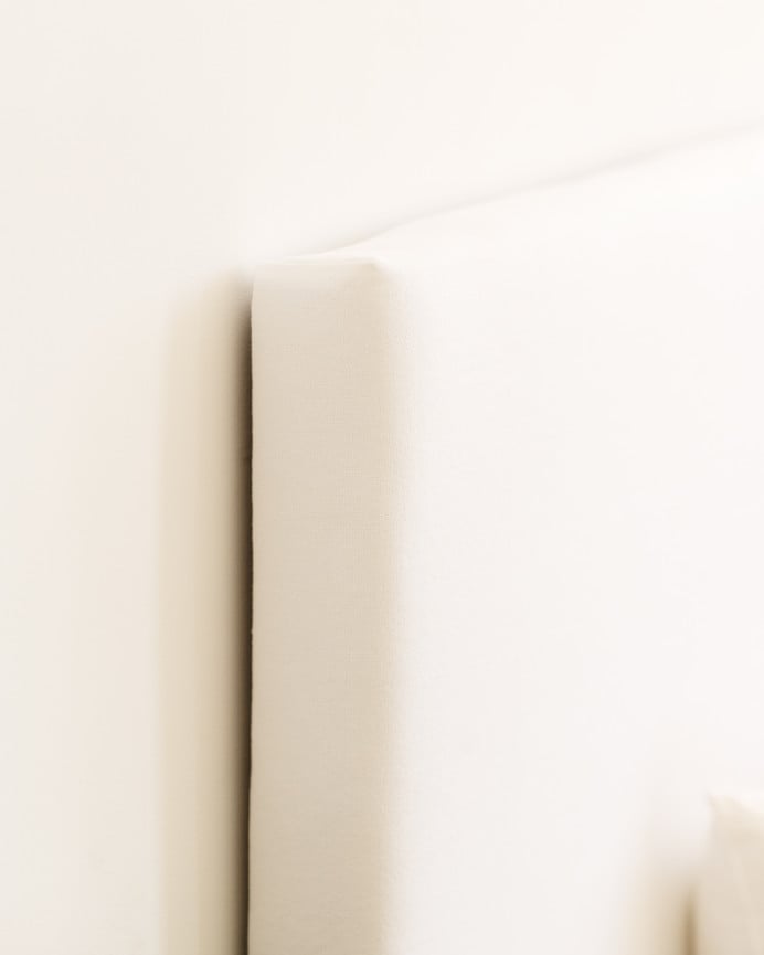 Upholstered cotton headboard in white color, available in various sizes