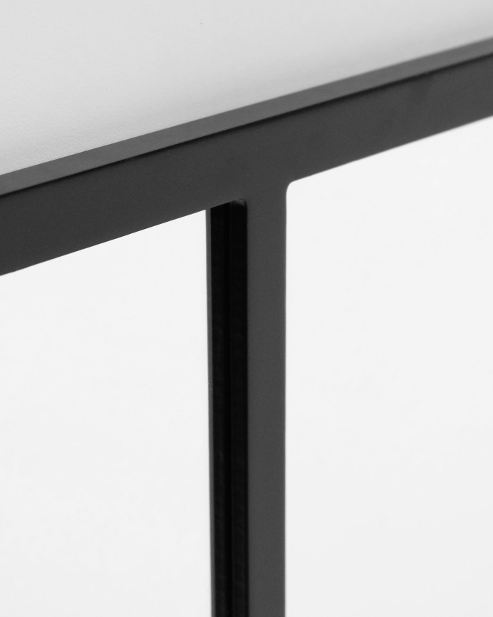 Black wooden mirror of 90x90cm