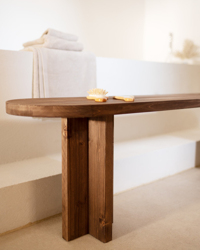Solid walnut wood bench in various sizes.
