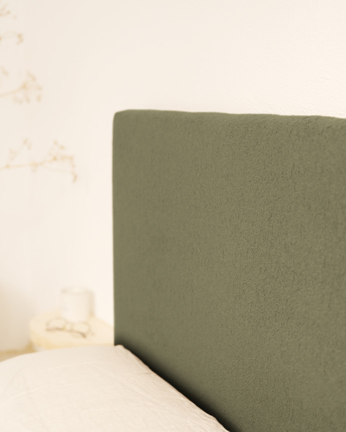 Upholstered cotton headboard in green color available in various sizes
