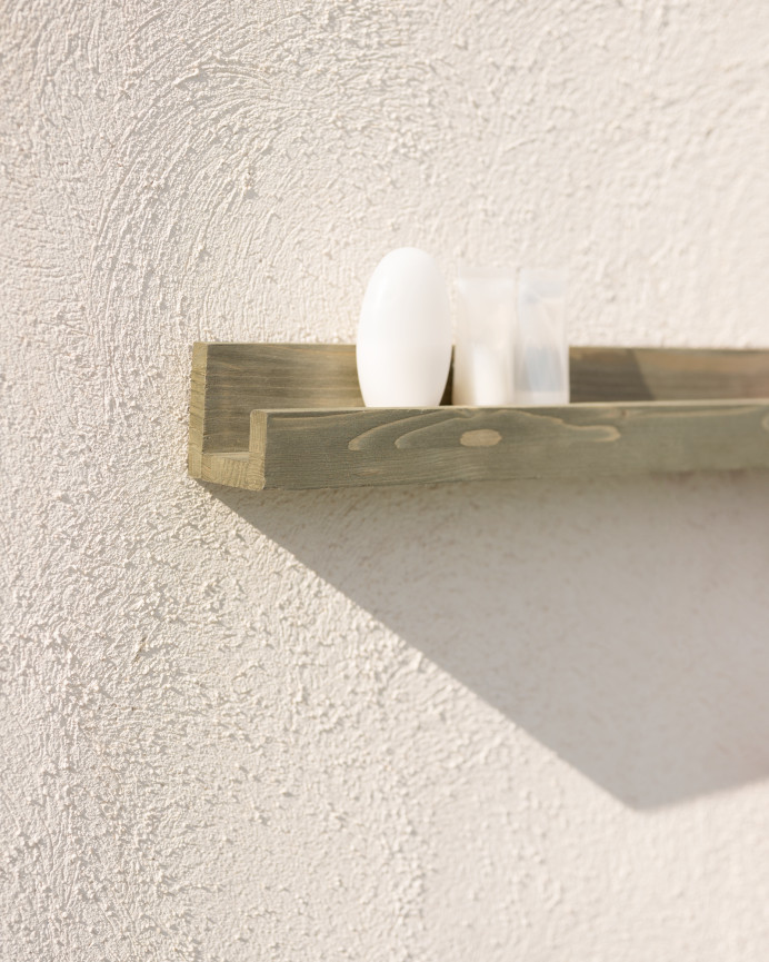 Solid wood floating shelf in green tone, various sizes