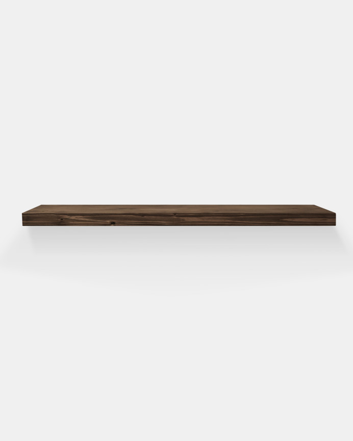 Pack of 3 solid wood floating shelves walnut finish various sizes